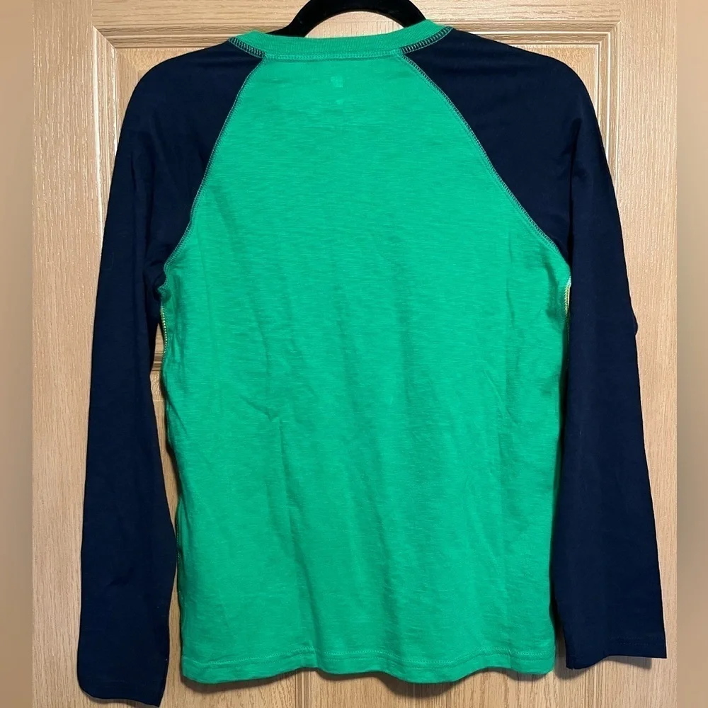 Kids Green, White & Yellow Colorblock Stripe Henley Longsleeve T-Shirt | Gap NWT